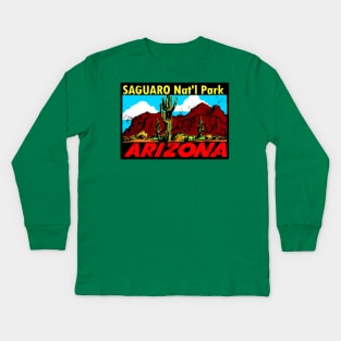 Saguaro National Park Arizona Vintage Kids Long Sleeve T-Shirt